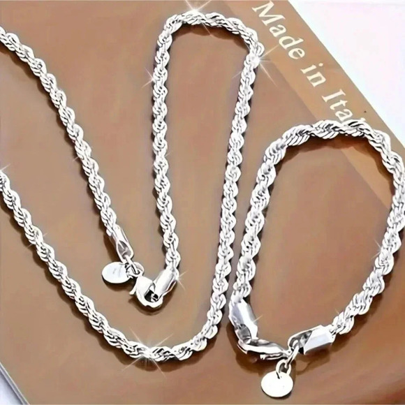 Jewelry - Sterling Silver Rope Set